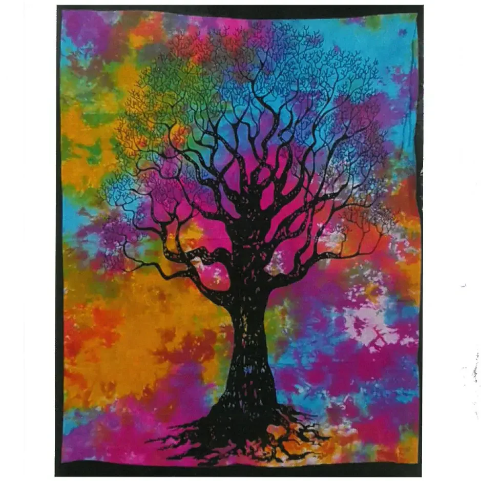 Cotton tree wall art featuring a stylized Tree of Strength design on fabric for wall decoration
