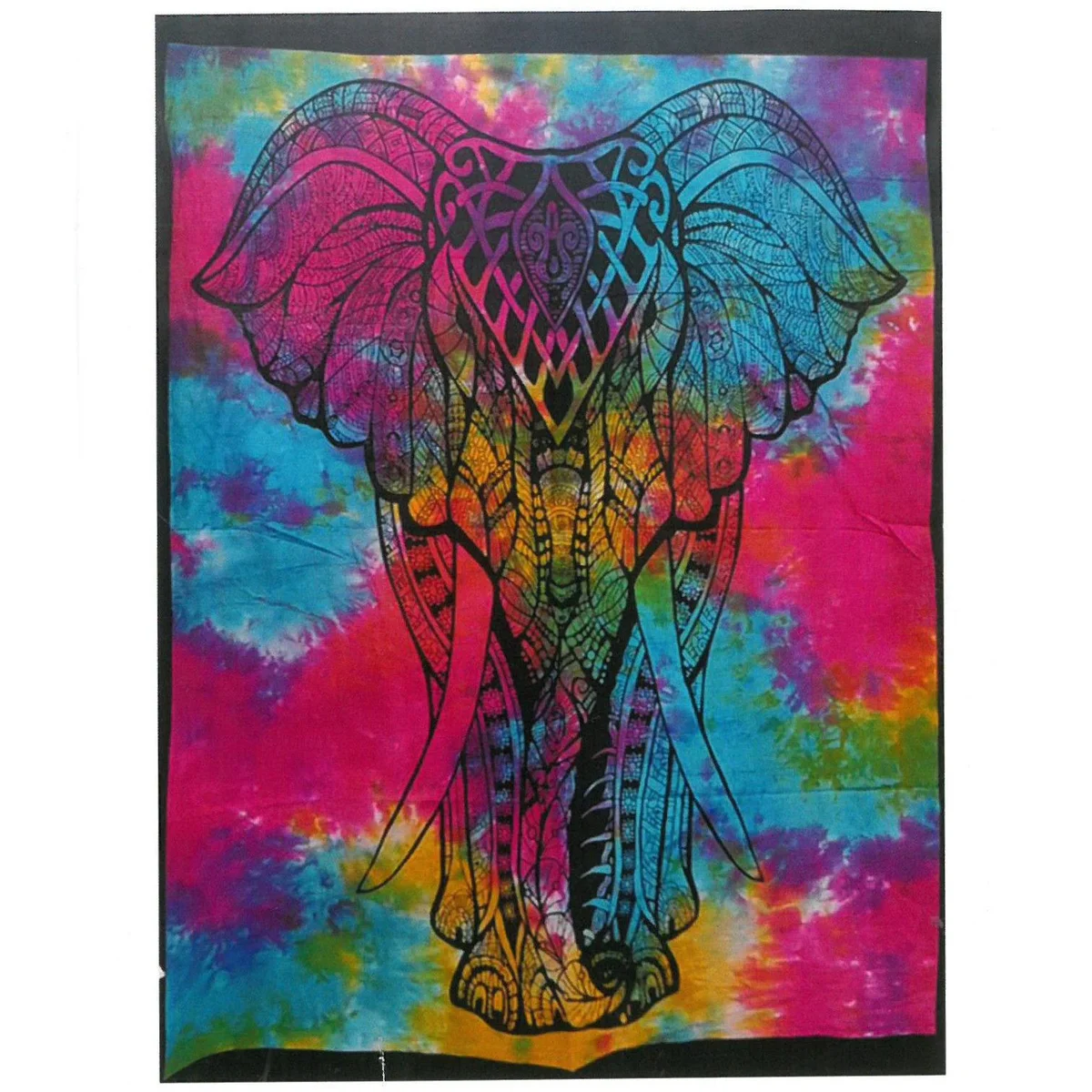 Cotton wall art featuring a detailed elephant design on fabric for home decoration