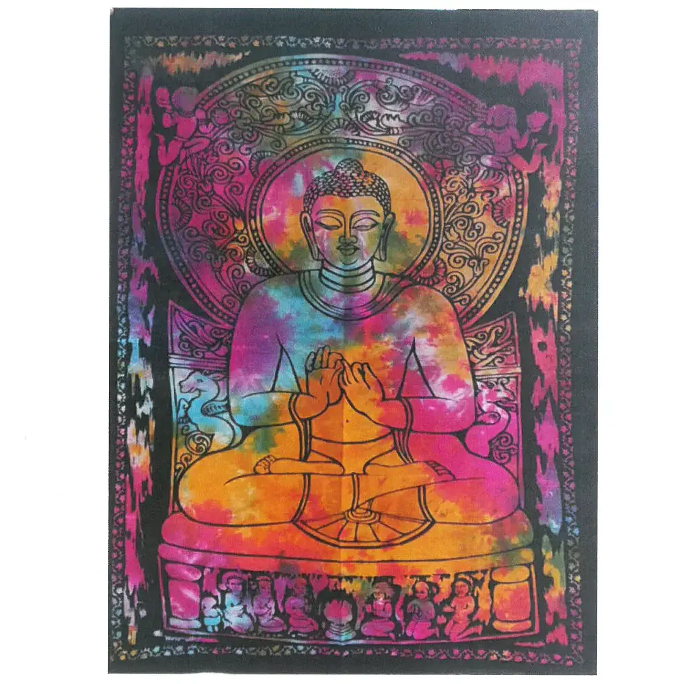 Cotton wall art featuring a serene peaceful Buddha design in calming tones for home decor