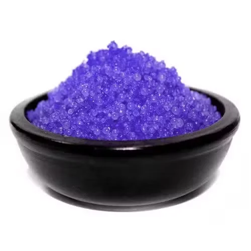 Close-up of blackberry flavoured drink granules in a bowl for making a refreshing beverage