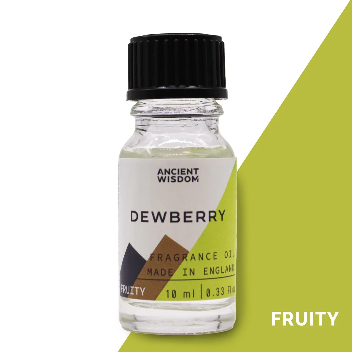 Small glass bottle labeled 10ml dewberry fragrance oil.