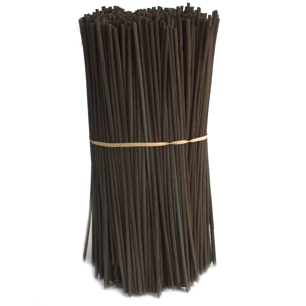 Bundle of black reed diffuser sticks measuring 25cm by 3mm, weighing 500gms on a white background