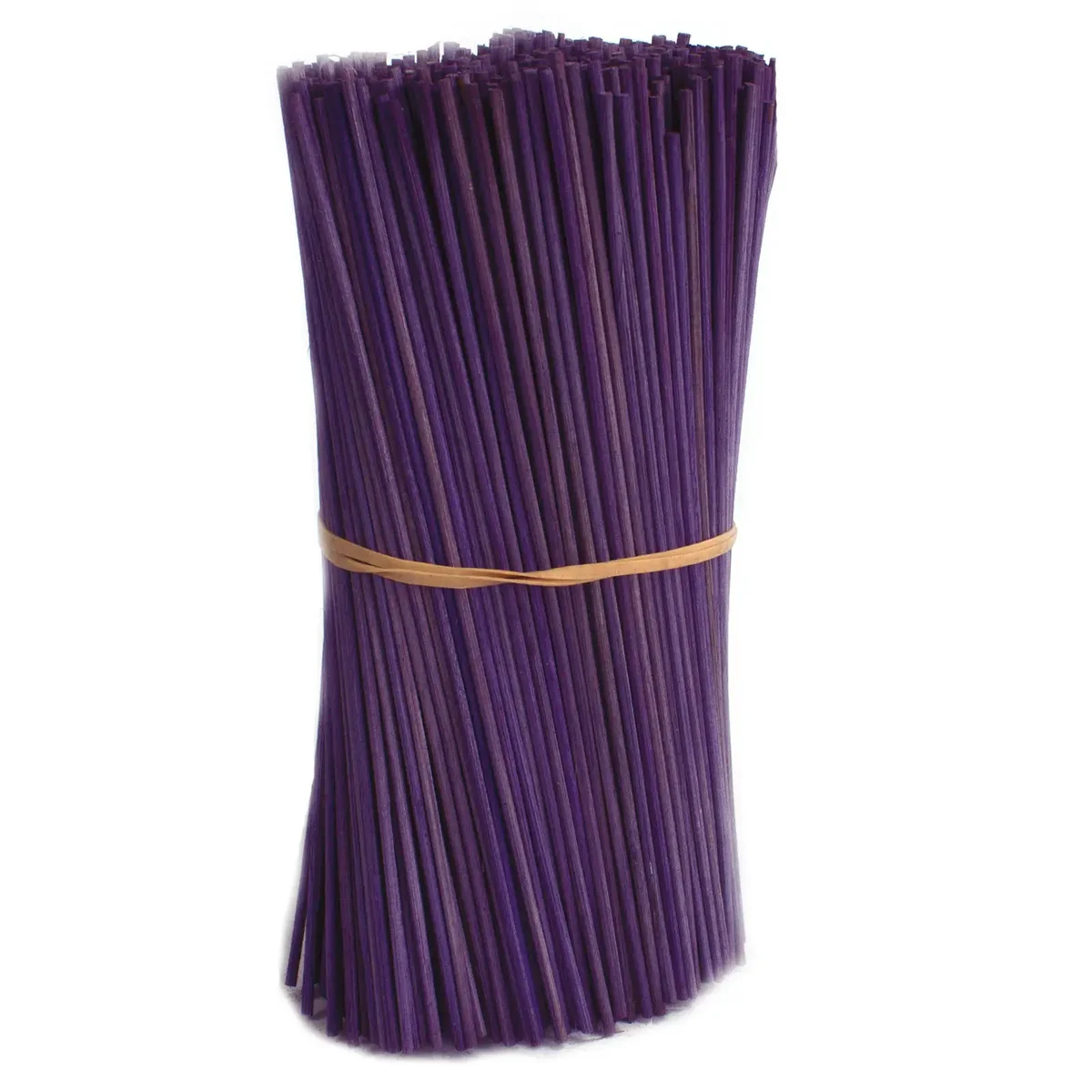 Bundle of purple reed diffuser sticks 25cm long and 3mm thick, weighing 500gms, displayed on a white background