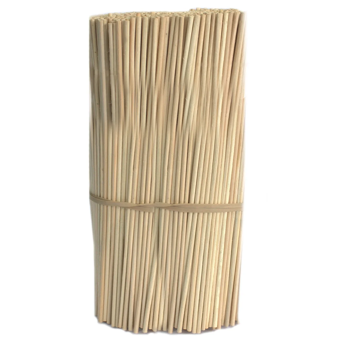 Bundle of natural diffuser reeds measuring 25cm by 3mm, weighing 500gms, arranged neatly on white background