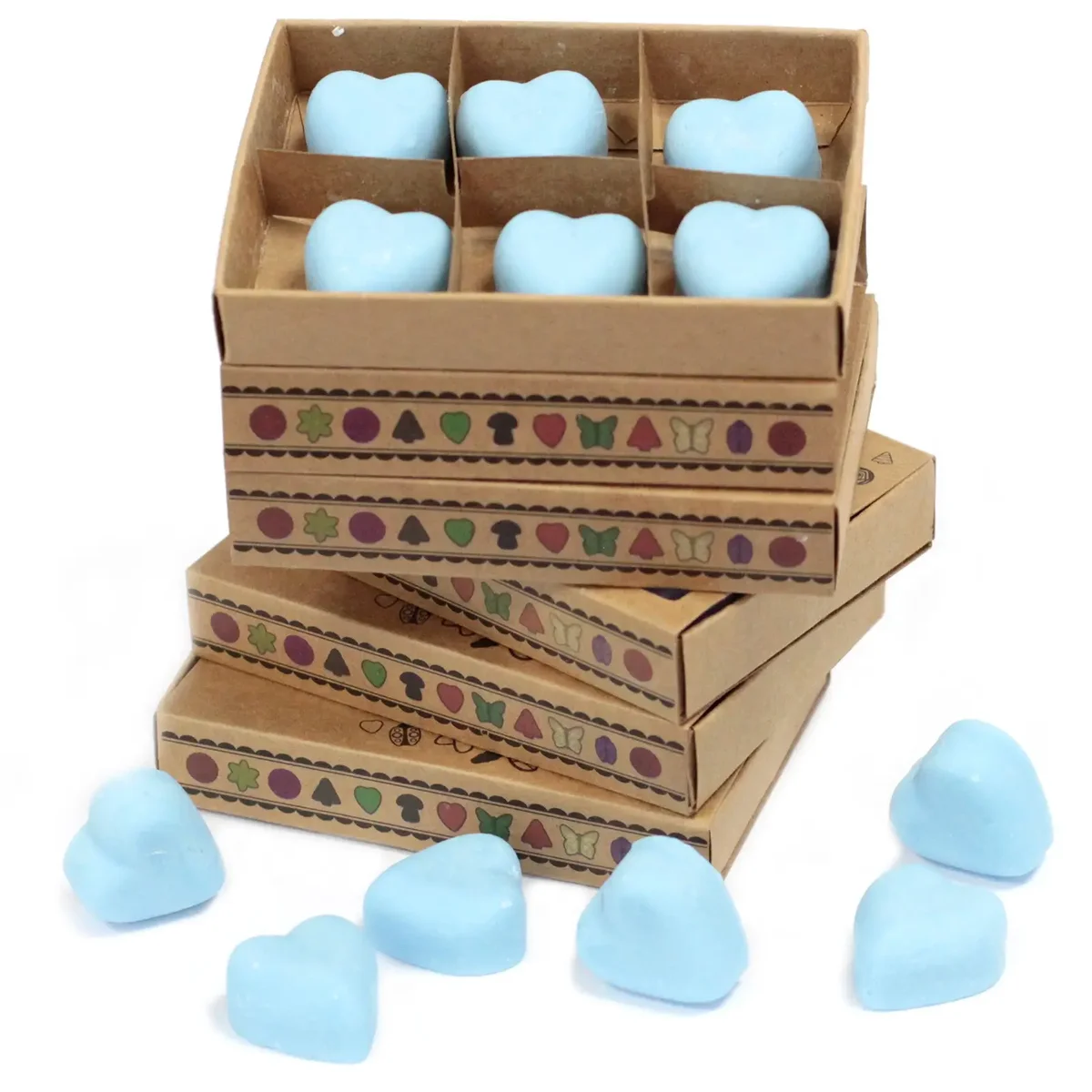 Box of 6 Dewberry scented wax melts set in a white tray with individual compartments on a plain background