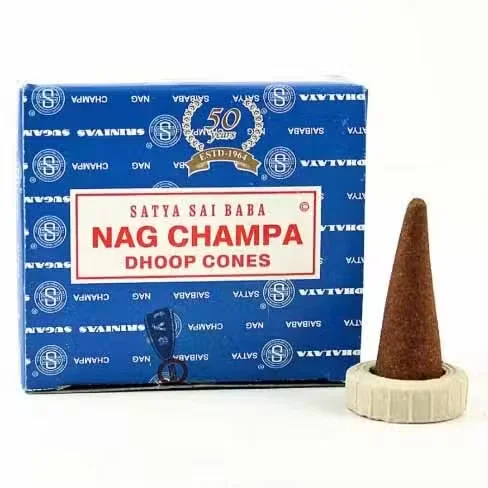 Nagchampa Dhoop Cones in a neatly arranged display, representing traditional Indian dhoop cones.