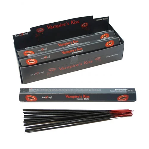 Vampire's Kiss incense sticks displayed on a dark background, suitable for spooky incense sticks