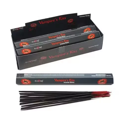 Vampire's Kiss novelty incense sticks arranged neatly, showing the sticks in a small bundle.