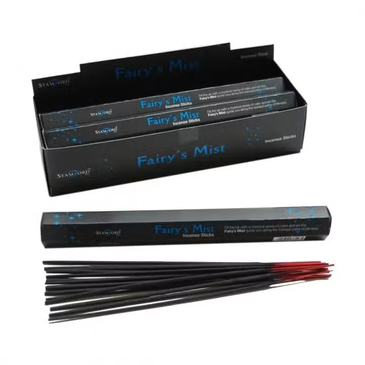 Fairy’s Mist incense sticks displayed in a wooden bundle.