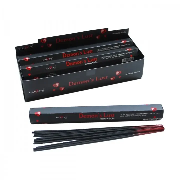 Pack of Demon's Lust incense sticks displayed on a plain background.