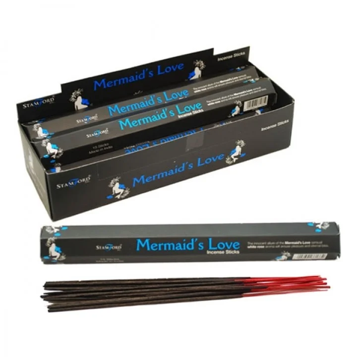 Mermaid's Love scented incense sticks displayed in a cluster, ready to burn.