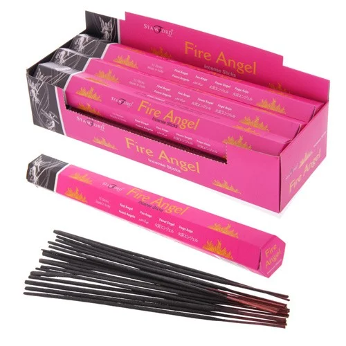 Pack of fire incense sticks displayed in a wooden box as an incense sticks pack.