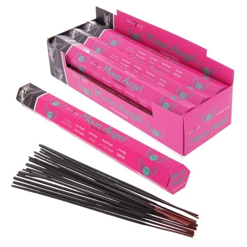 Moon fragrance incense sticks displayed in a stack.
