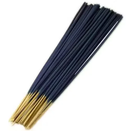 Incense bulk of Tibetan Musk sticks arranged neatly in a stack, showing packaging