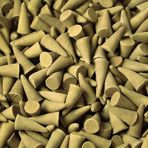 Bulk pack of honeysuckle incense cones displayed on a shelf arrangement.