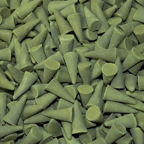 Stack of bulk incense cones in earthy packaging, Nagchampa brand, incense cones UK