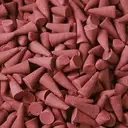 Bulk incense cones in a tidy stack, showcasing the Midnight Rose fragrance