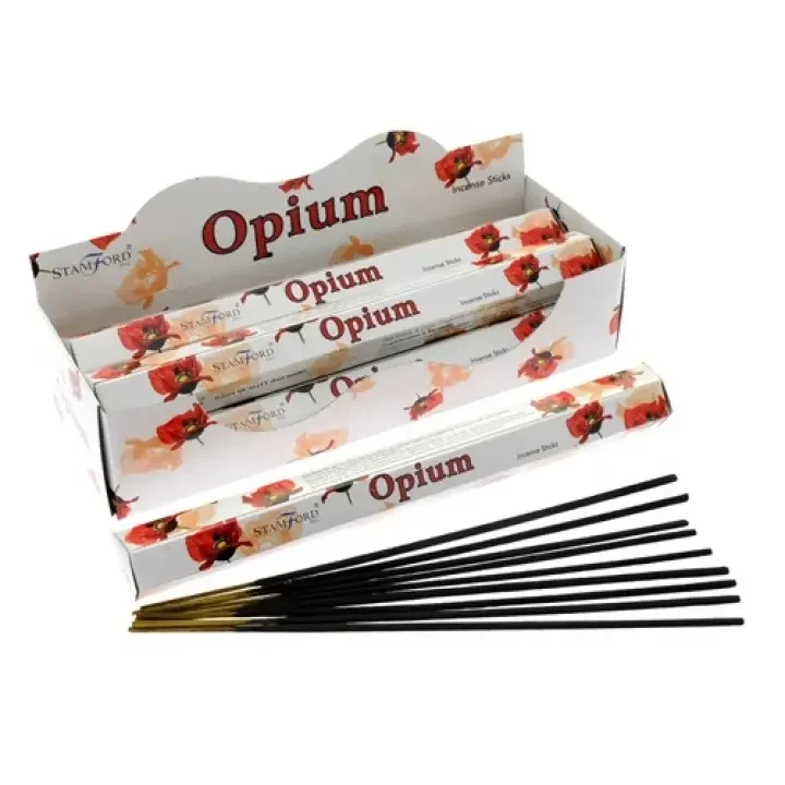 Opium Premium Incense sticks neatly arranged, showcasing a premium incense UK product.