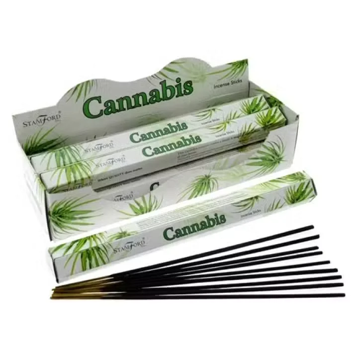 Premium cannabis incense sticks arranged in a bundle ready to be lit.