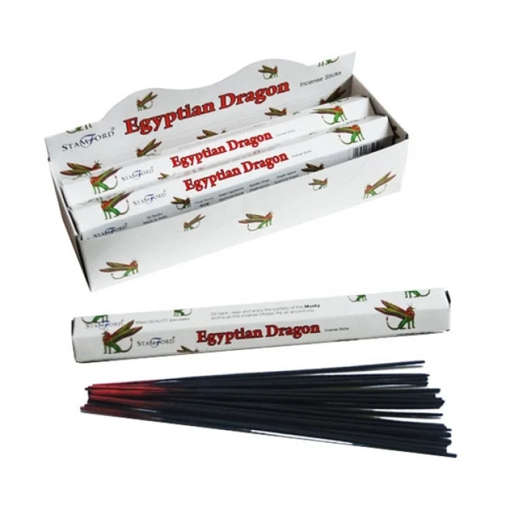 Egyptian Dragon premium incense sticks in a box.