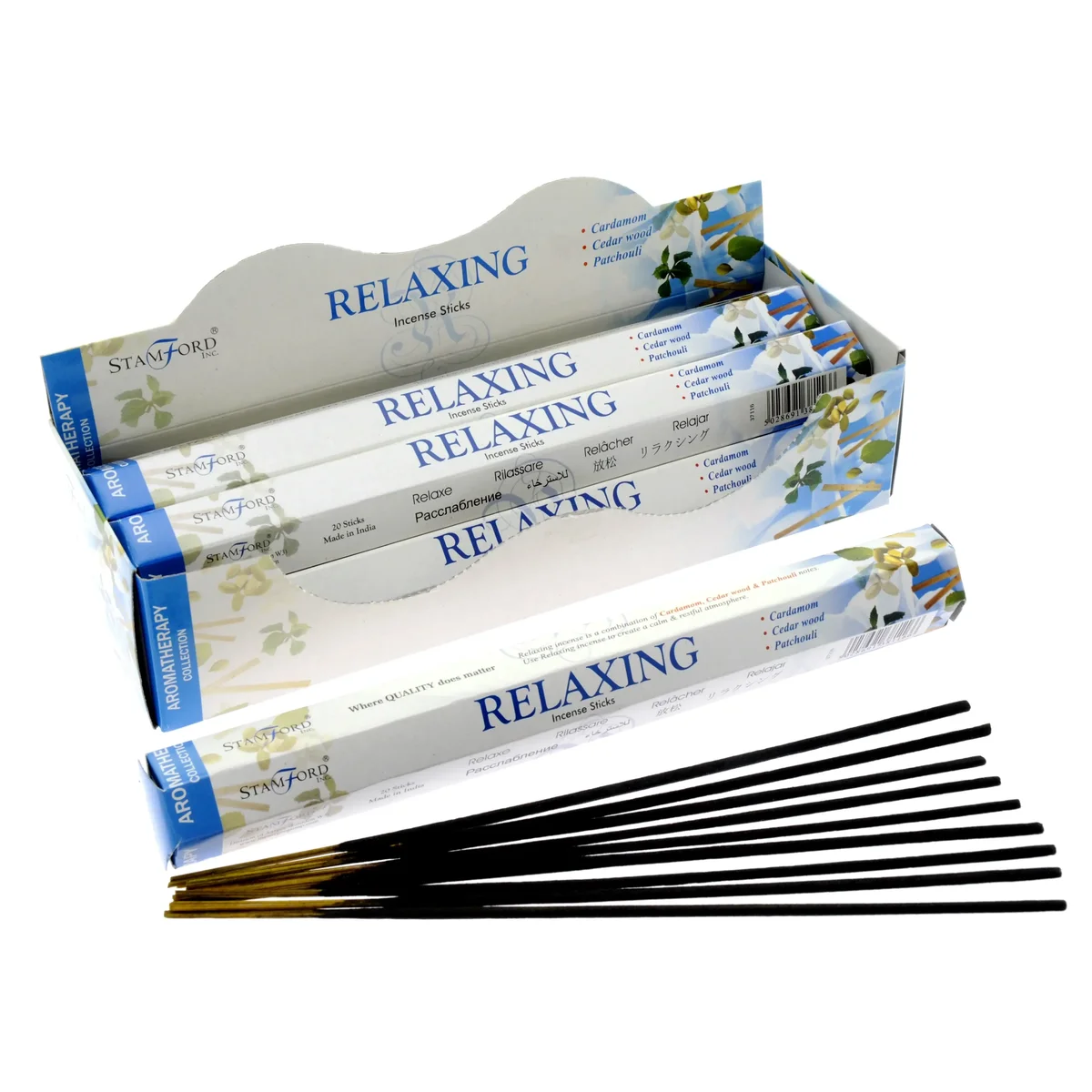 Premium incense sticks displayed.