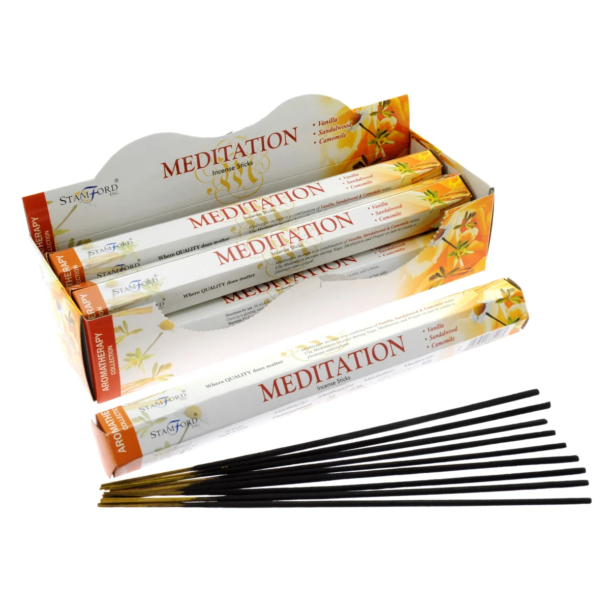 Meditation Premium Incense sticks displayed on a neutral background.