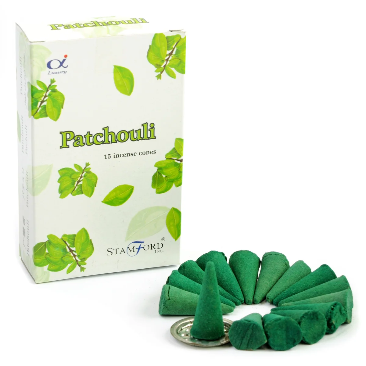 Stack of patchouli scent cones bundled together