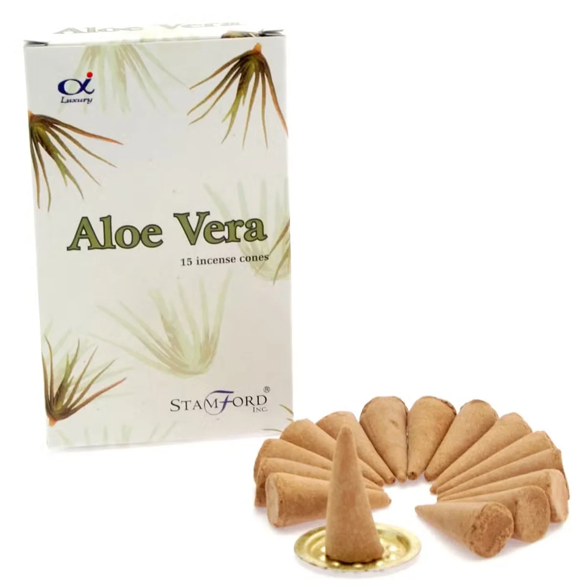 Aloe vera cone figurine set displayed on a flat surface