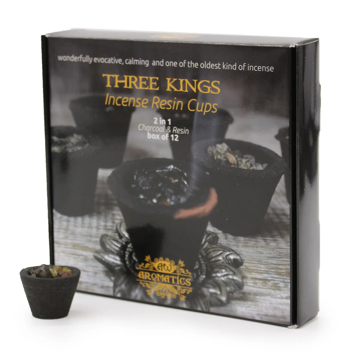 Box of 12 Three Kings resin drinking cups.