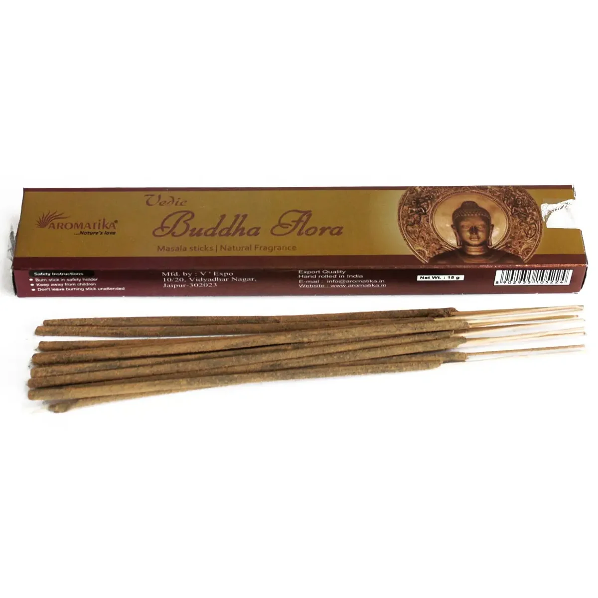 Stack of Vedic incense sticks in a simple holder, ready to light.