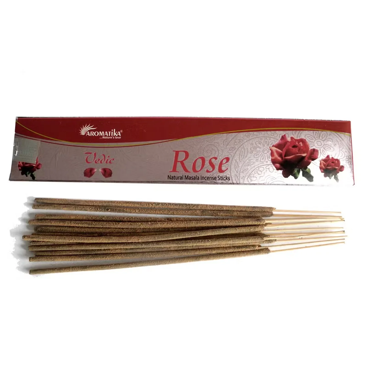 Pack of rose scented incense sticks UK, Vedic brand, bundled together.