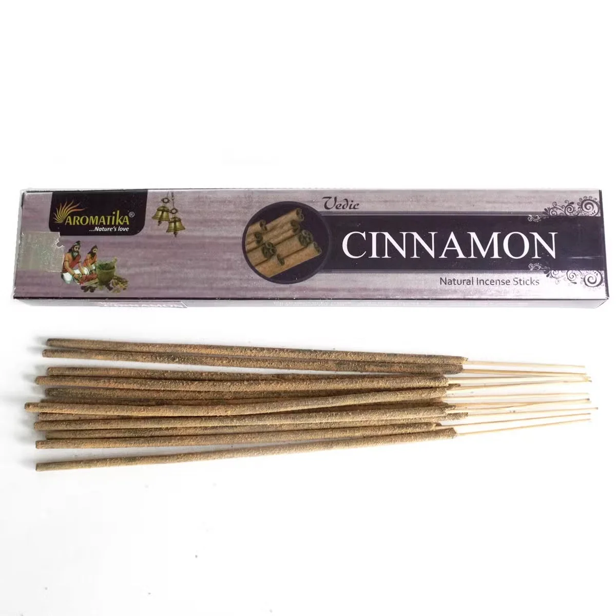 Vedic cinnamon incense sticks displayed in a pot, showing crisp sticks, incense sticks uk