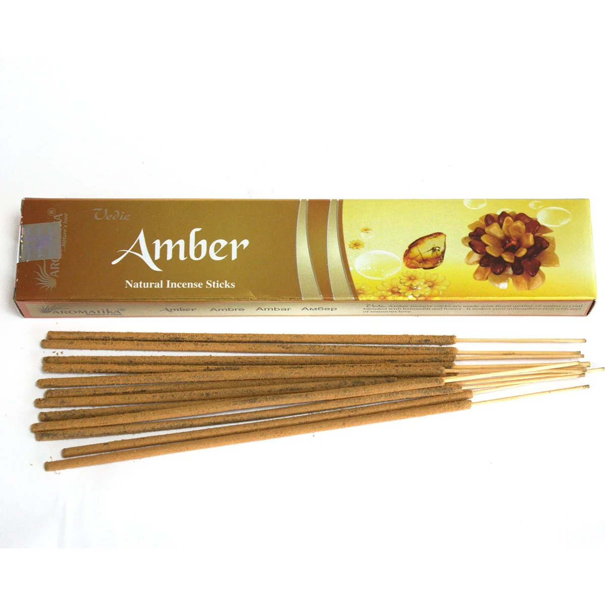 Bundle of Vedic amber incense sticks, visible label, presented as incense sticks UK.