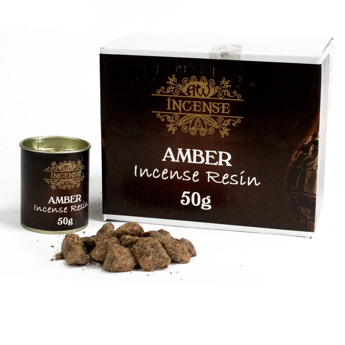 Amber resin 50g in a clear jar