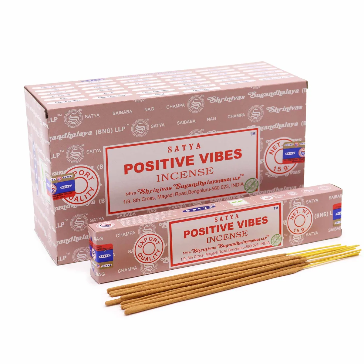Satya incense sticks 15g in a compact bundle.