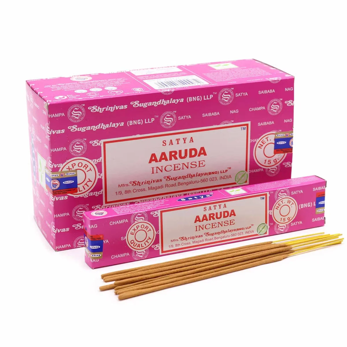 Single Satya Incense 15gm – Aaruda stick in a paper holder, ideal for incense for meditation.