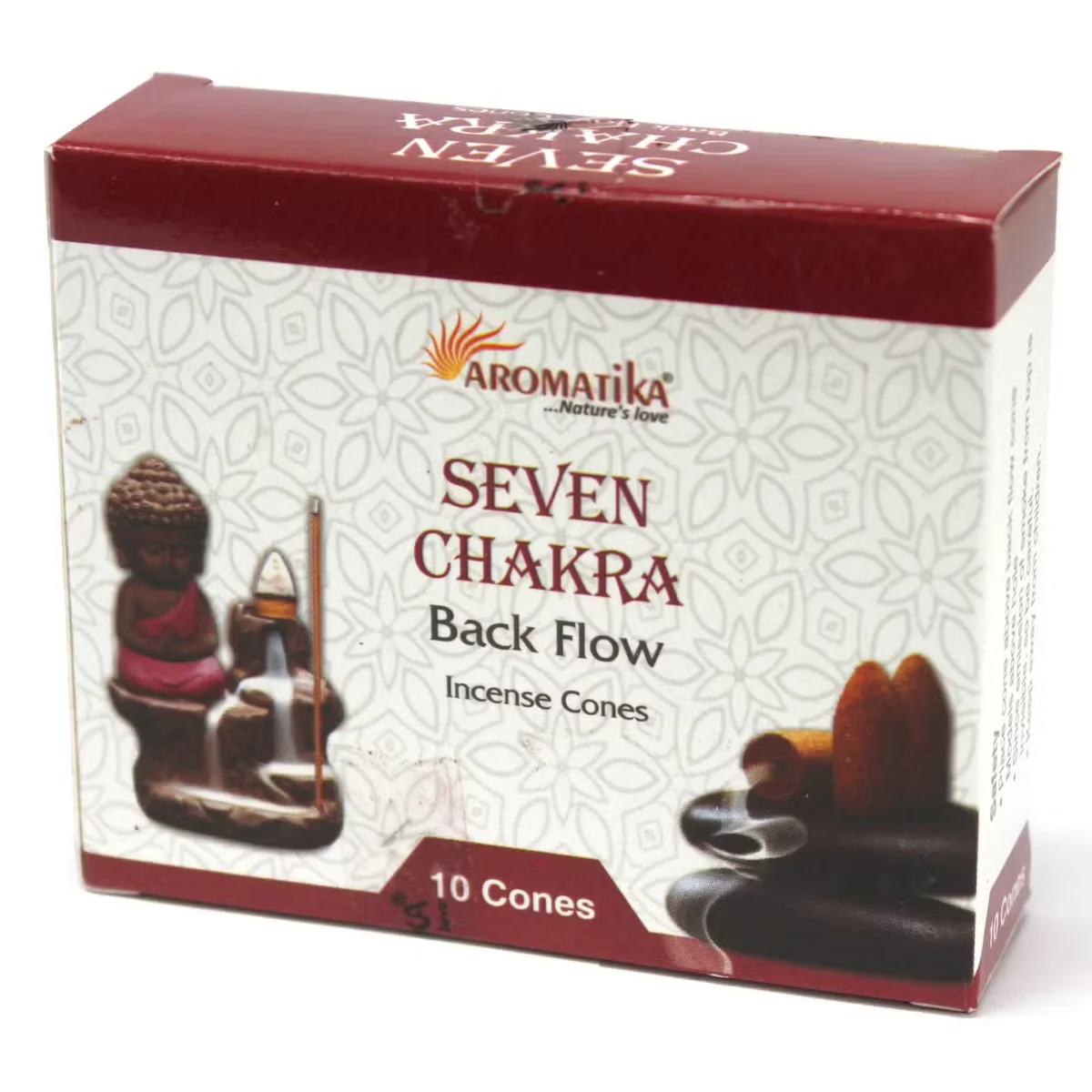 Aromatica incense cones set of seven, displayed in a neat arrangement, showcasing smooth shapes and subtle hues.