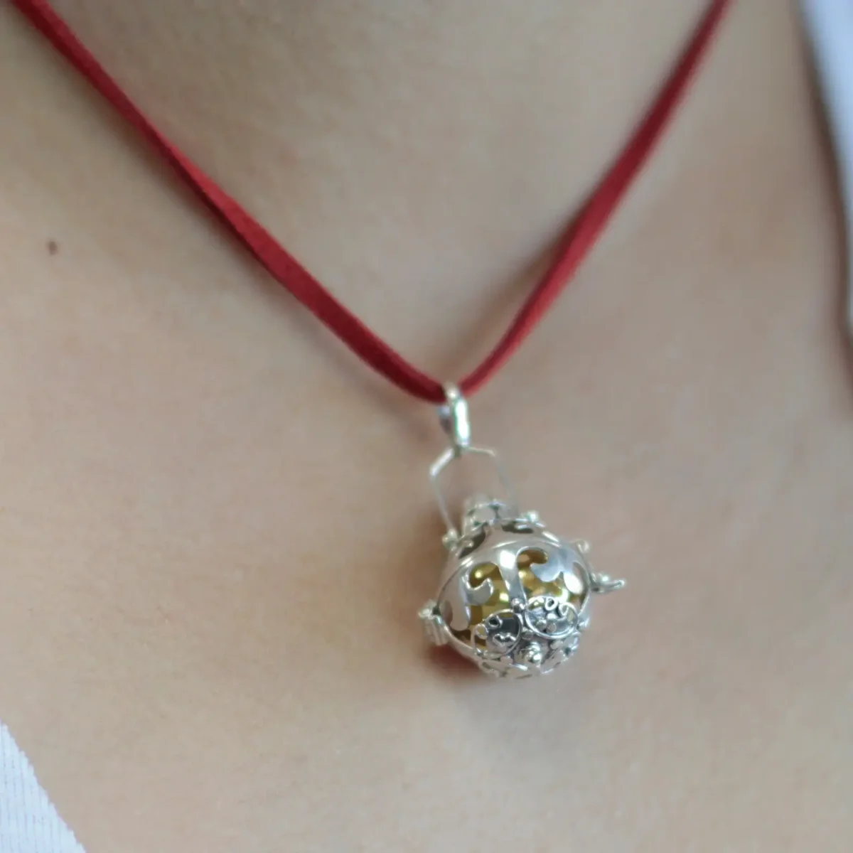 18mm silver angel bell ornament, featuring a delicate bell shape with angelic details.