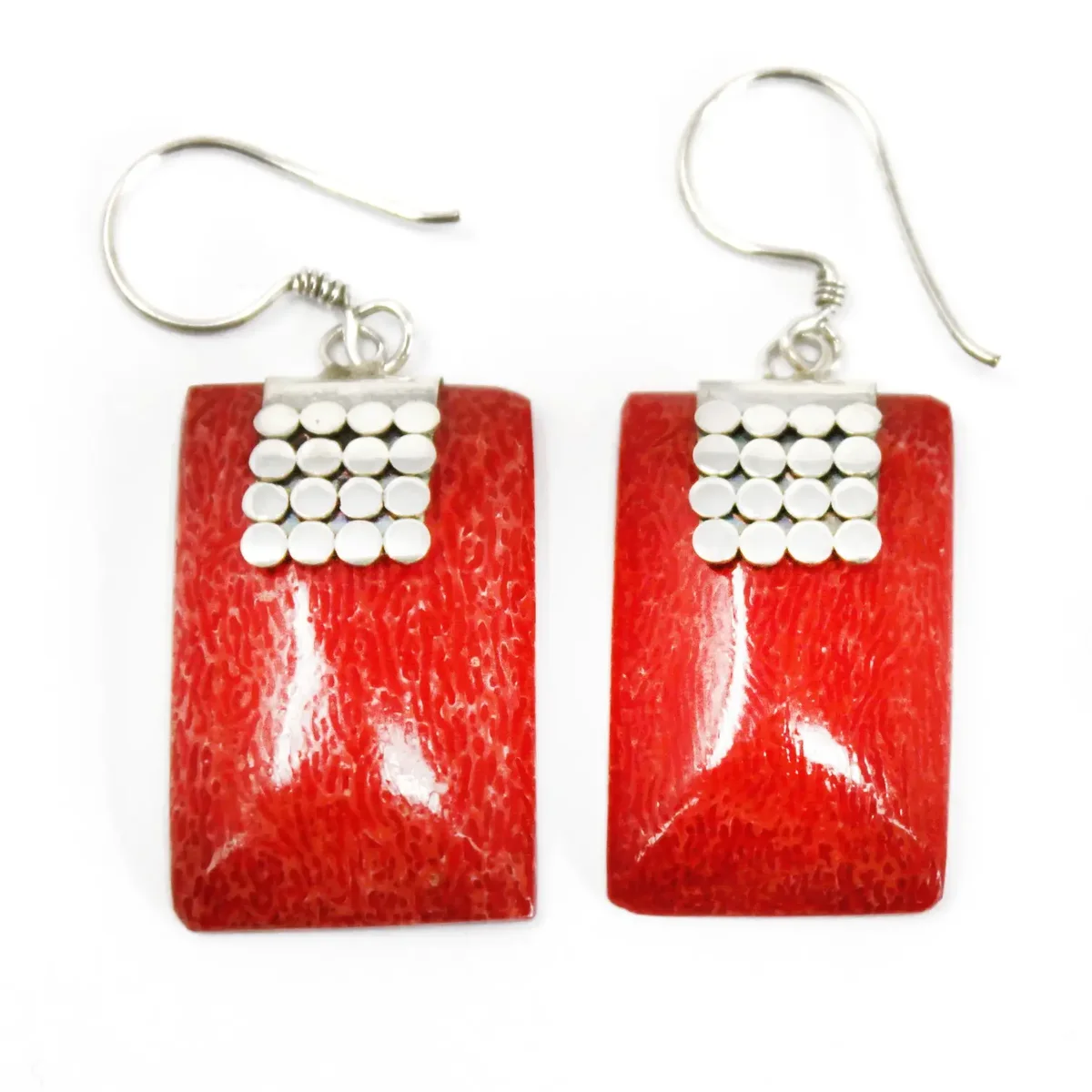 925 silver disc earrings with square mini discs