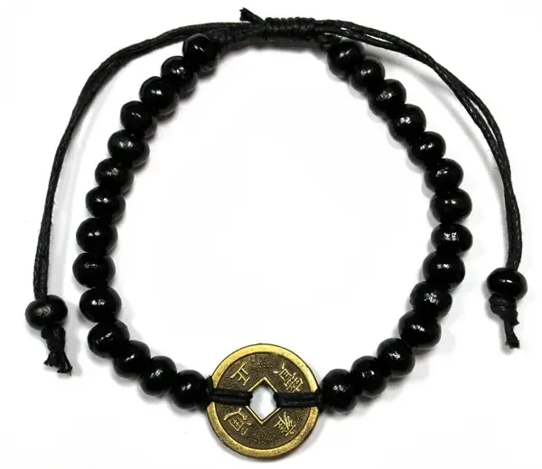 Black Feng‑Shui good luck bracelet on display, stylish and elegant, popular choice for good fortune