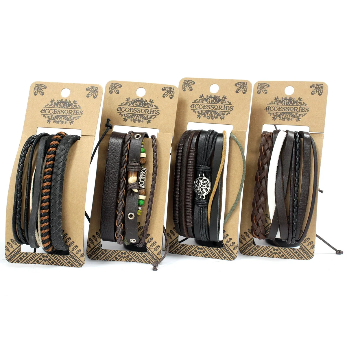 Dark bracelet set for men, showcasing handsome mens jewellery in a sleek, minimalist design.