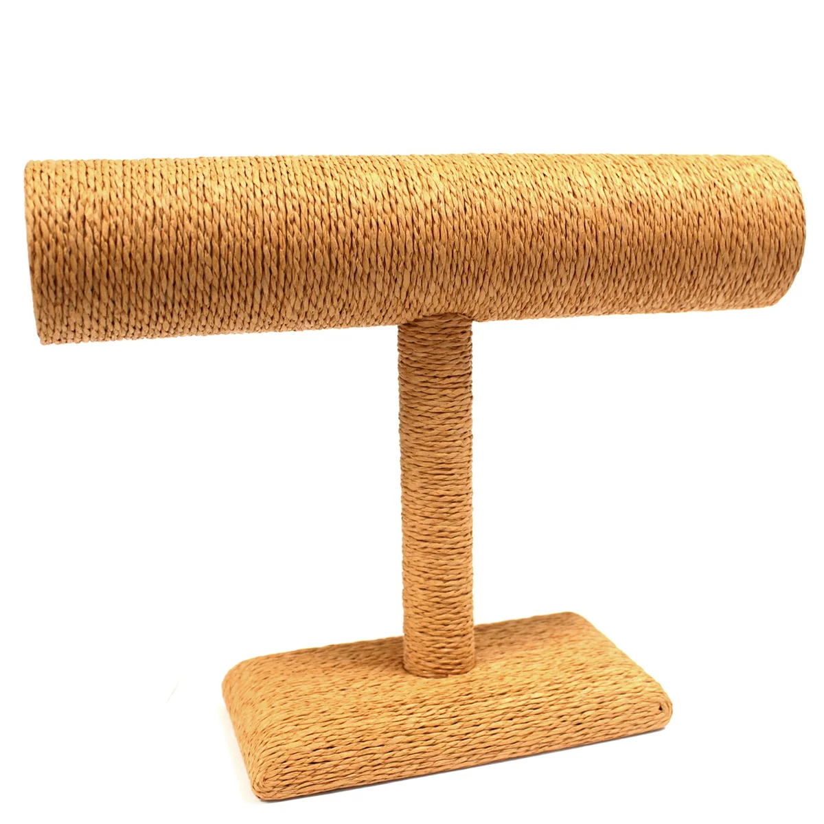 Medium bangle phone stand in coffee color; curved metal stand with phone pocket.