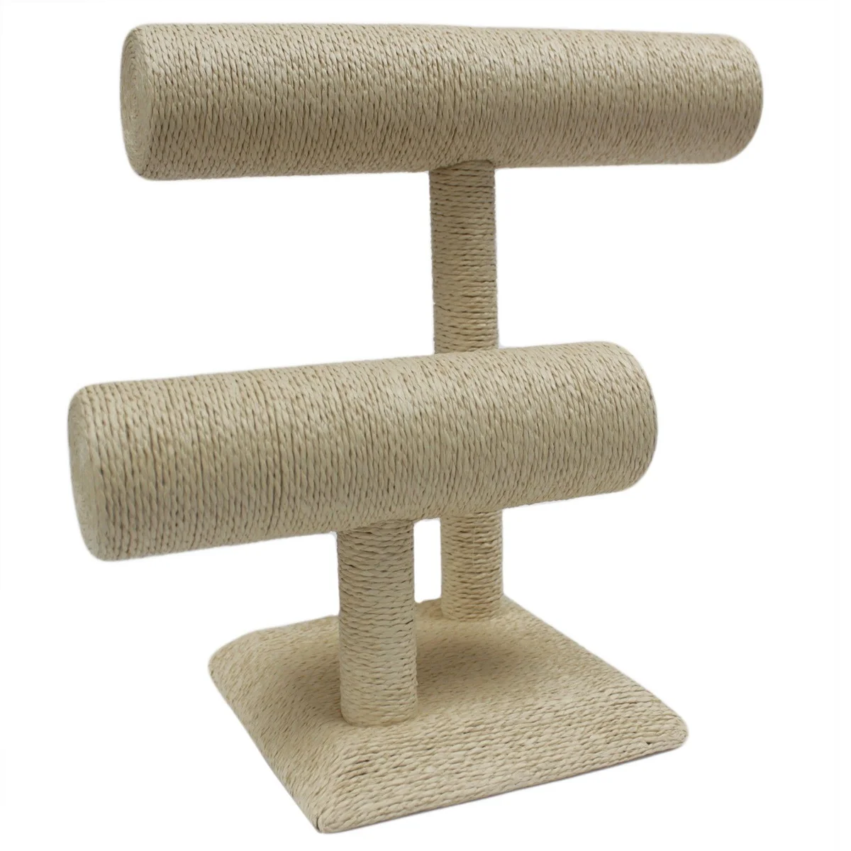 Cream bangle stand, large T-shaped stand for hanging bangles in cream finish.