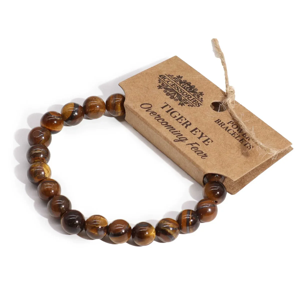 Power bracelet featuring tiger eye gemstone