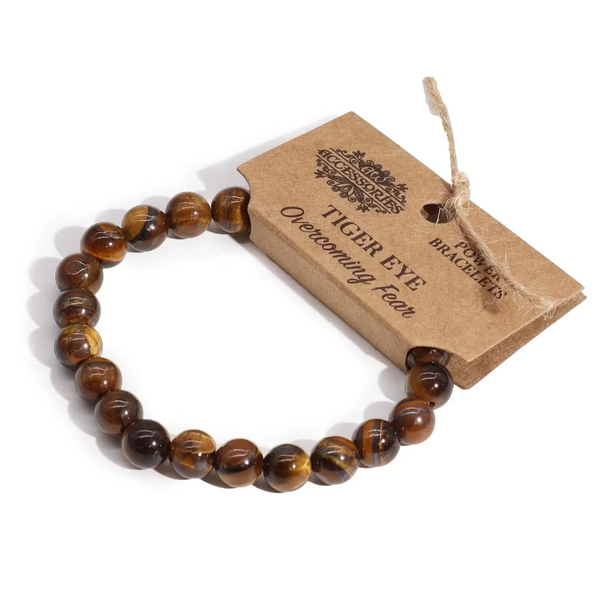 Bracelet tiger eye power bracelet on a neutral background