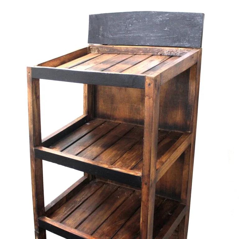 5 tier bath bomb display in brownwash finish