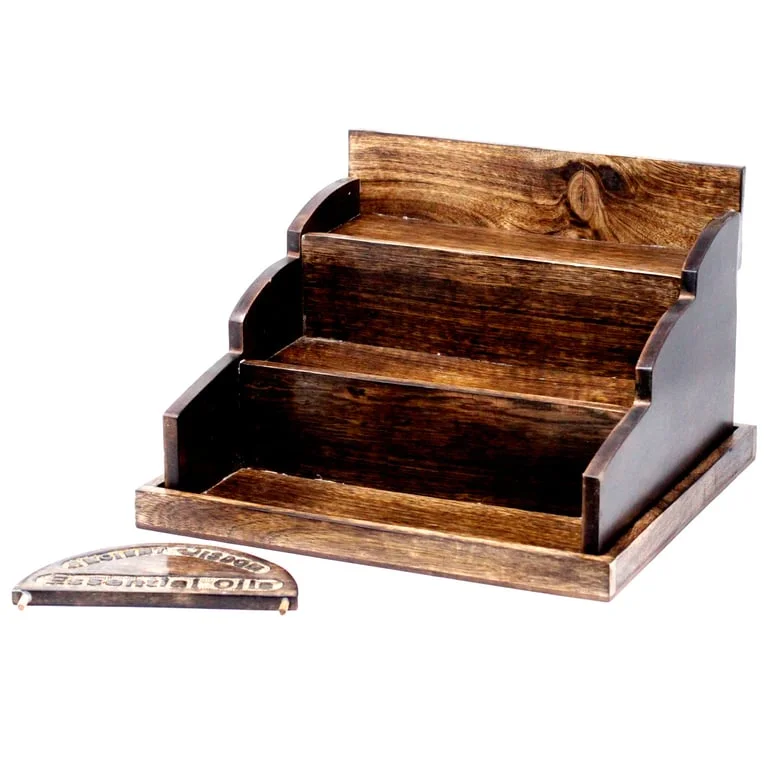 Mango wood stand for essential or fragrance oil.