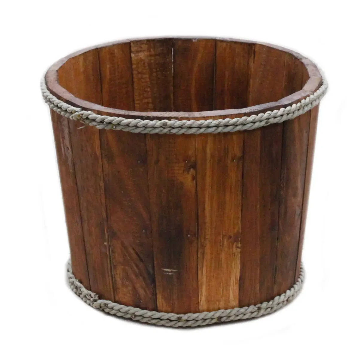 Brown small wooden storage box with rounded edges and lid, shown on a wooden table.