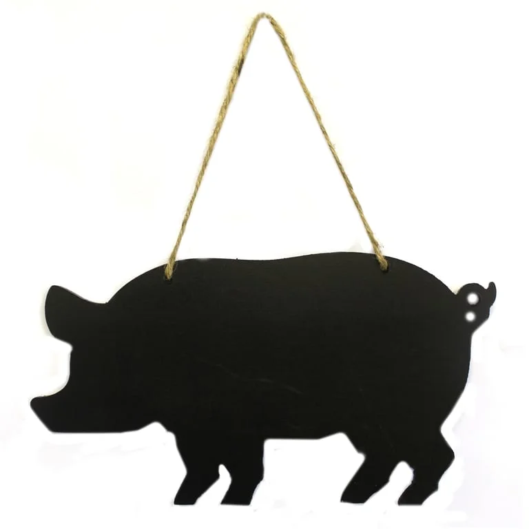 Chalkboard wall decor featuring a playful pig shape, perfect for classroom or home use.