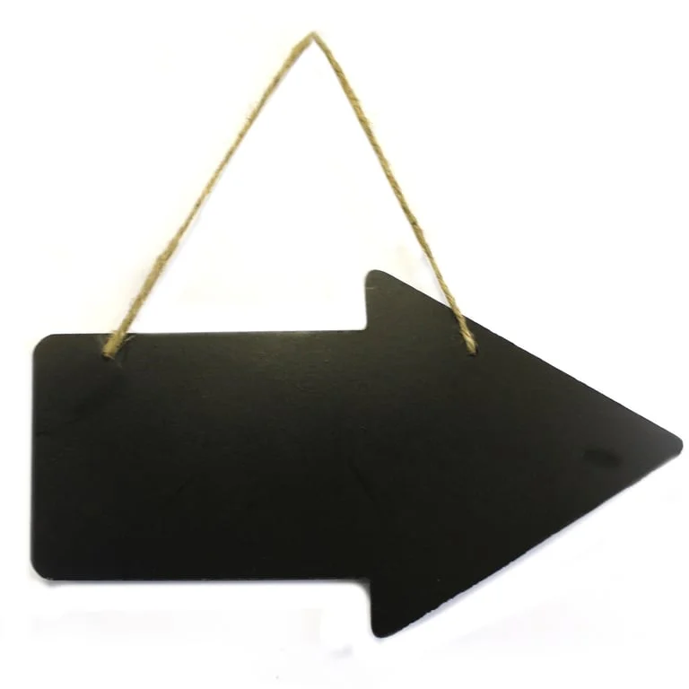 Chalk board wall art featuring a large arrow design.